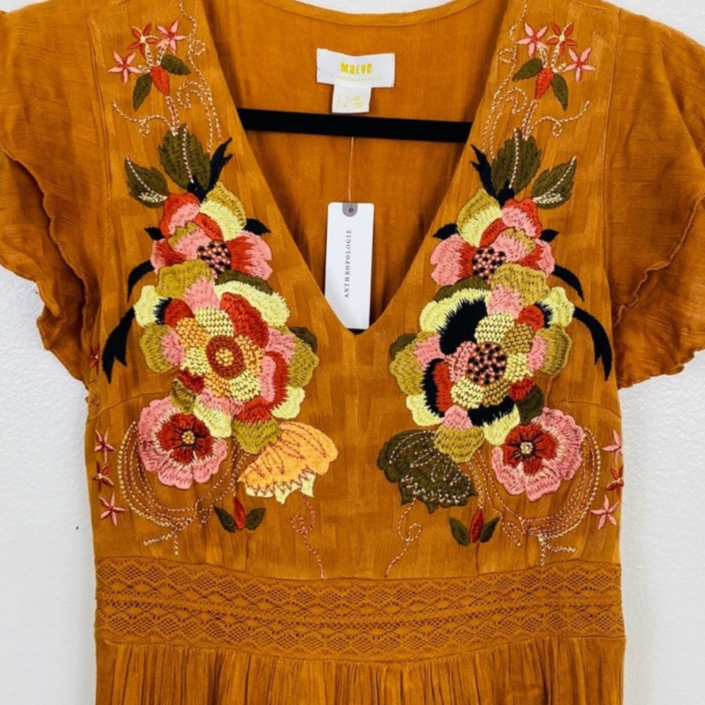 Anthropologie Sunshine Embroidered Maxi Dress - Picture 14 of 15